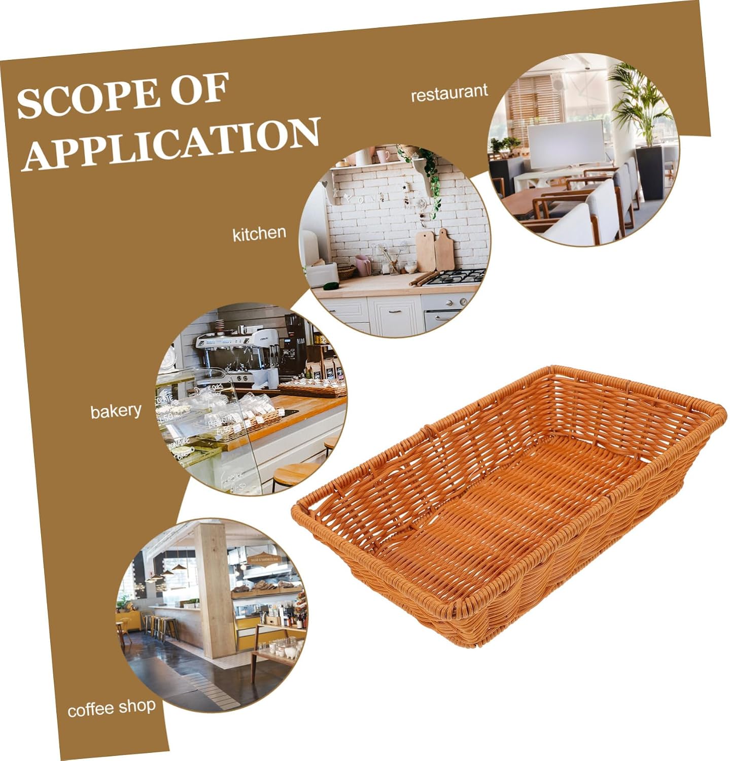 Woven Bread Proofing Basket, PP Bread Container for Kitchen Dining