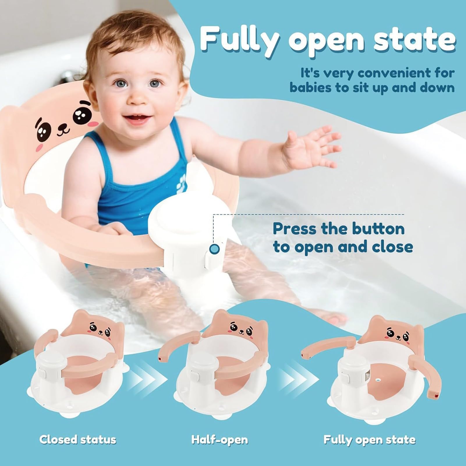 Asiento Baño Infantil Ventosas Imprescindibles 6-24 Meses Bebés