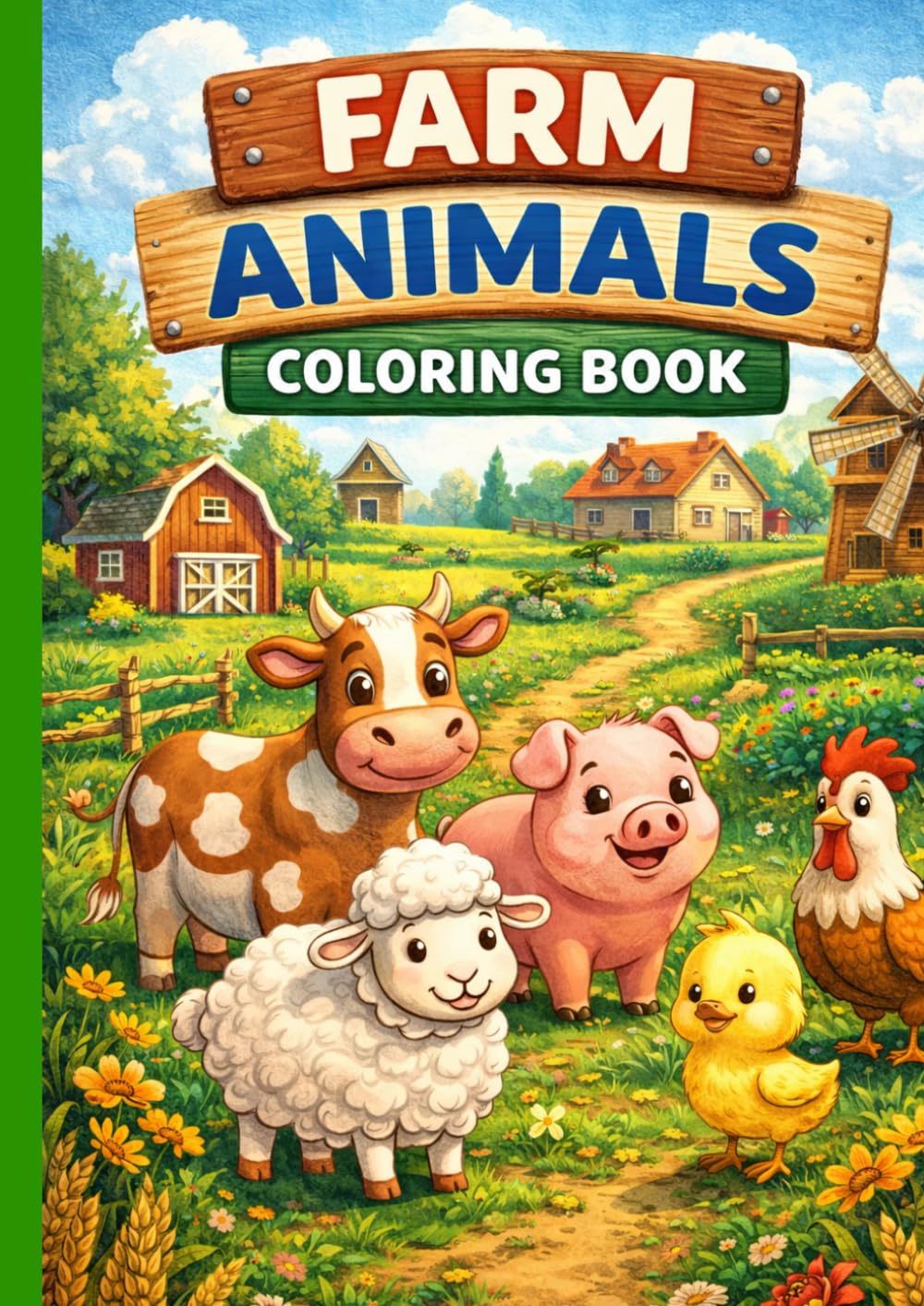 Farm Animals Coloring Book for Kids Ages 2-5: Fun and Easy Coloring Pages for Toddlers and Preschoolers