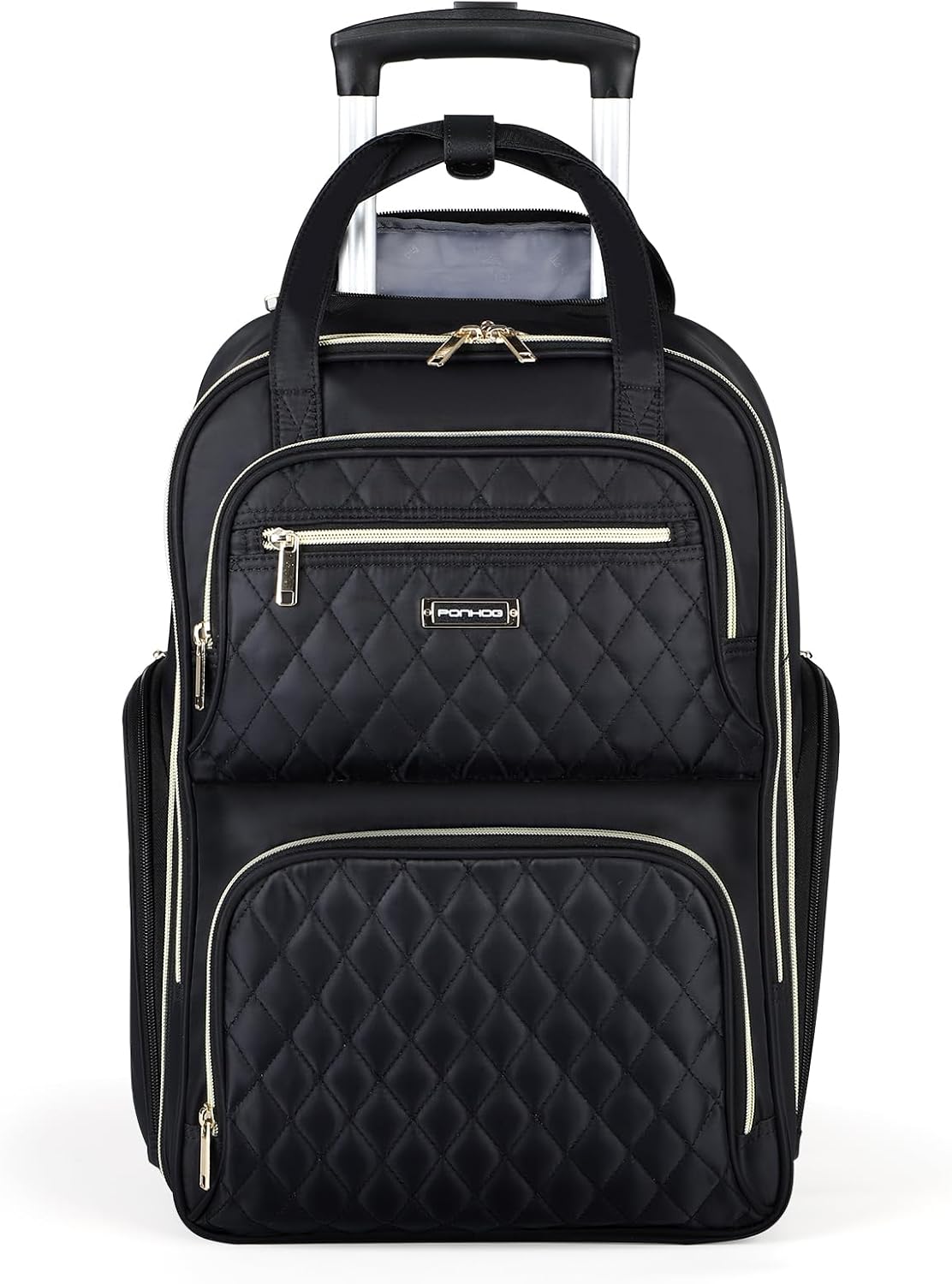 Ponhog Rolling Laptop Travel Backpack with Wheels for Women – 15.6 Inch Laptop Wheeled Backpack, Carry on Trolley Suitcase Black Computer Bag for Adults Business College Work Overnight Ponhog Rolling Laptop Travel Backpack with Wheels for Women – 15.6 Inch Laptop Wheeled Backpack, Carry on Trolley Suitcase Black Computer Bag for Adults Business College Work Overnight