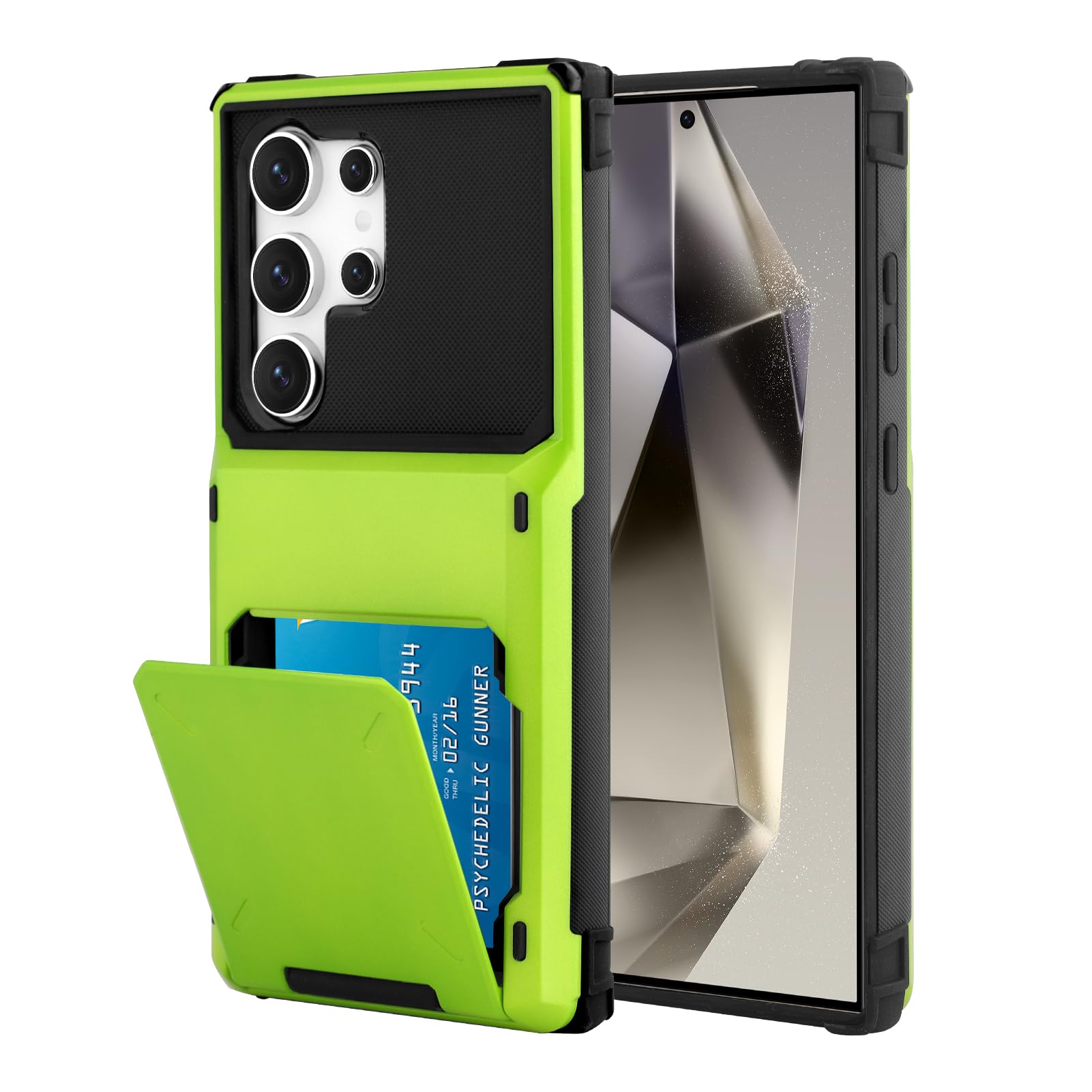 Marphe Wallet Case for Samsung Galaxy S24 Ultra Case with 4 Card Credit Card Holder Slot Shockproof Cover Hybrid Heavy Duty Protection Armor Phone