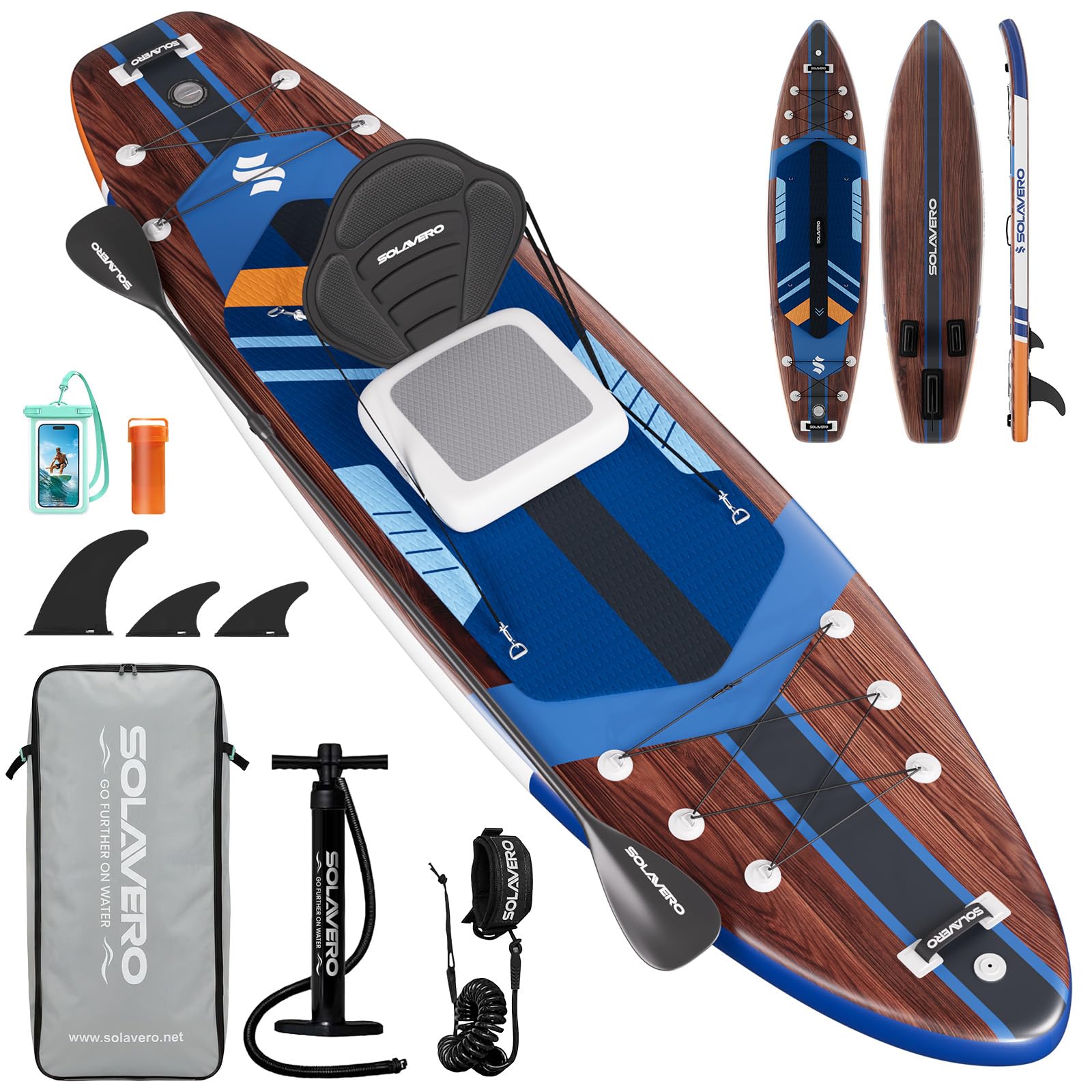 Amazon | SOLAVERO 11フィート6インチ 空気注入式パドルボード