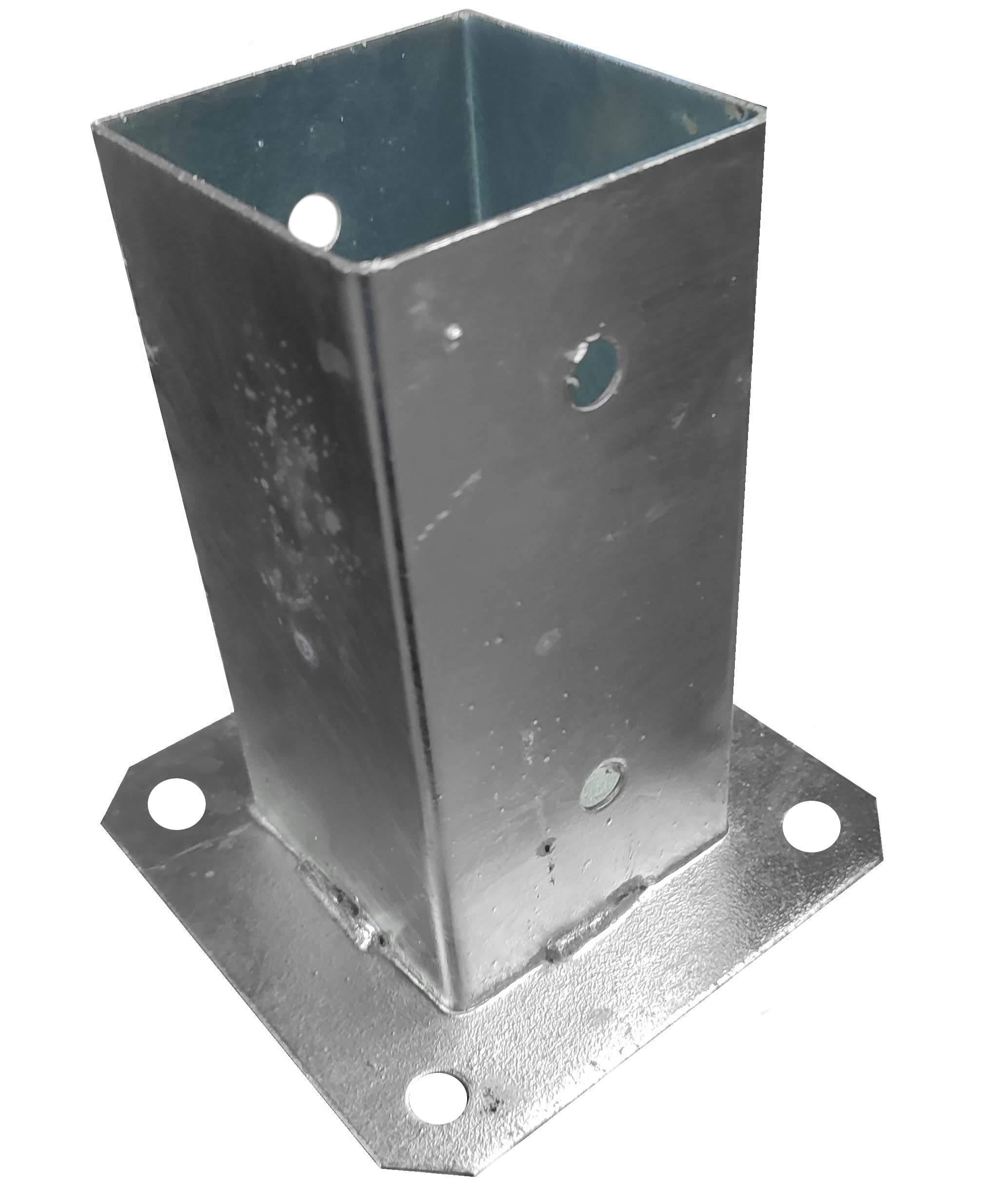 4 postes de soporte para vallas, con pernos, cuadrados, resistentes y galvanizados en caliente, para jardín, tamaño: 70 mm x 70 mm