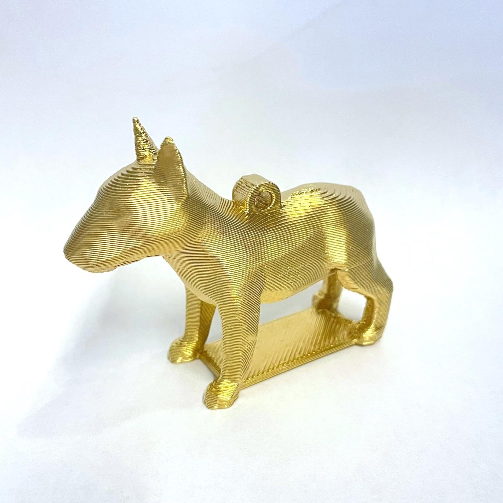 3D Cabin Gold English Bull Terrier Dog Christmas Tree Bauble Decoration Ornament For Xmas Noel