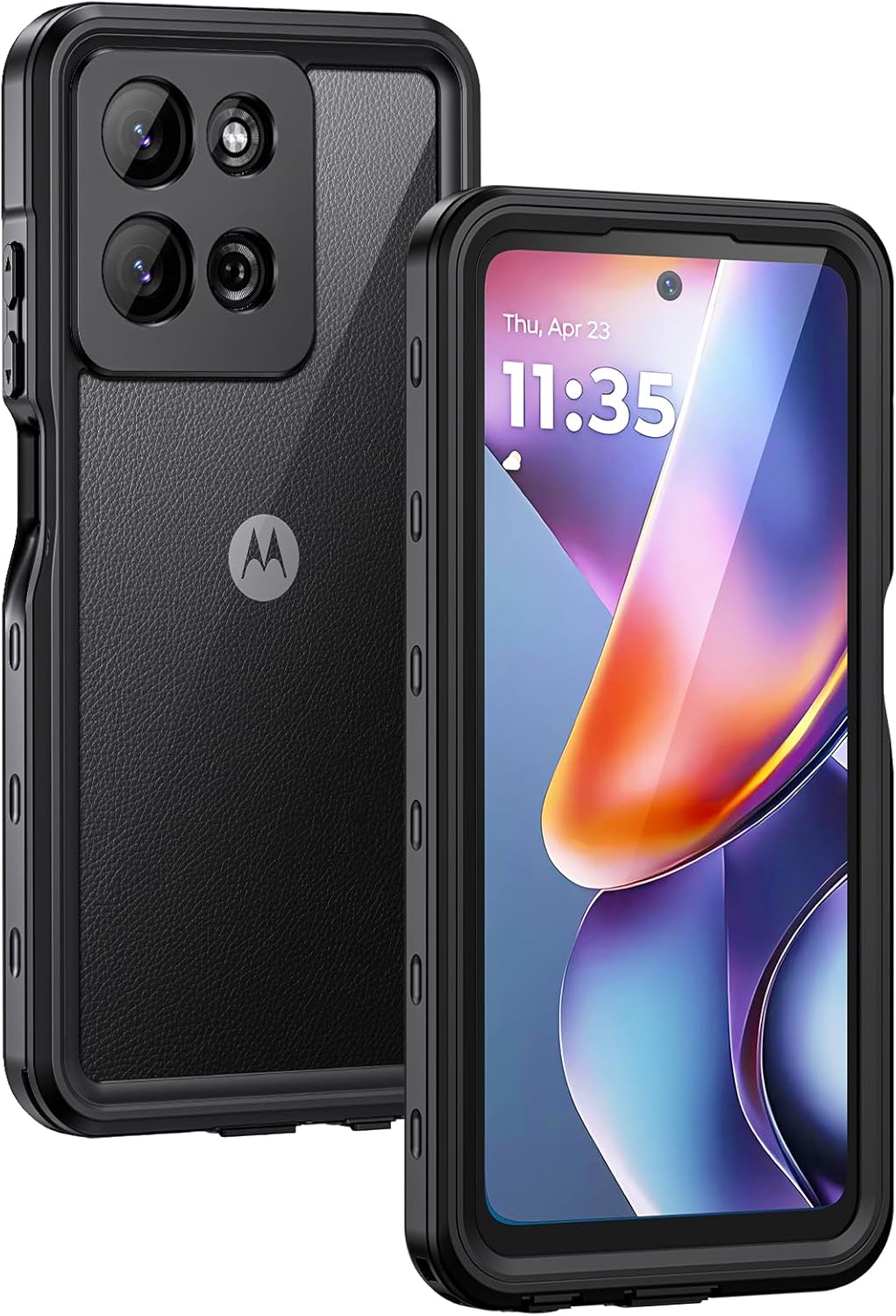 Lanhiem for Moto G 5G 2025 Case, IP68 Waterproof Dustproof Shockproof Case with Built-in Screen Protector, Full Body Underwater Protective Cover for Moto G 5G Only, Black for Moto G 5G 2025 Black