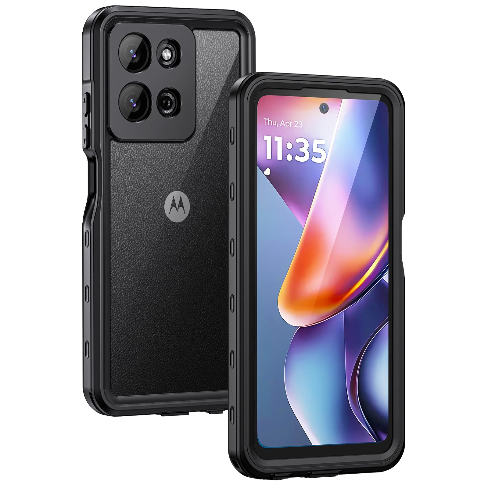 Lanhiem for Moto G 5G 2025 Case, IP68 Waterproof Dustproof Shockproof Case with Built-in Screen Protector, Full Body Underwater Protective Cover for Moto G 5G Only, Black