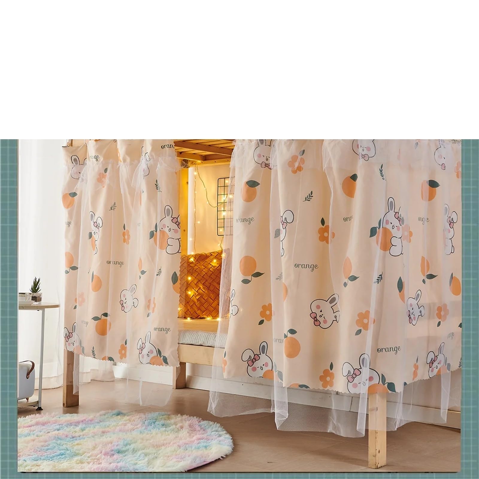 Cortinas literas dosel para dormitorio universitario con encaje elegante