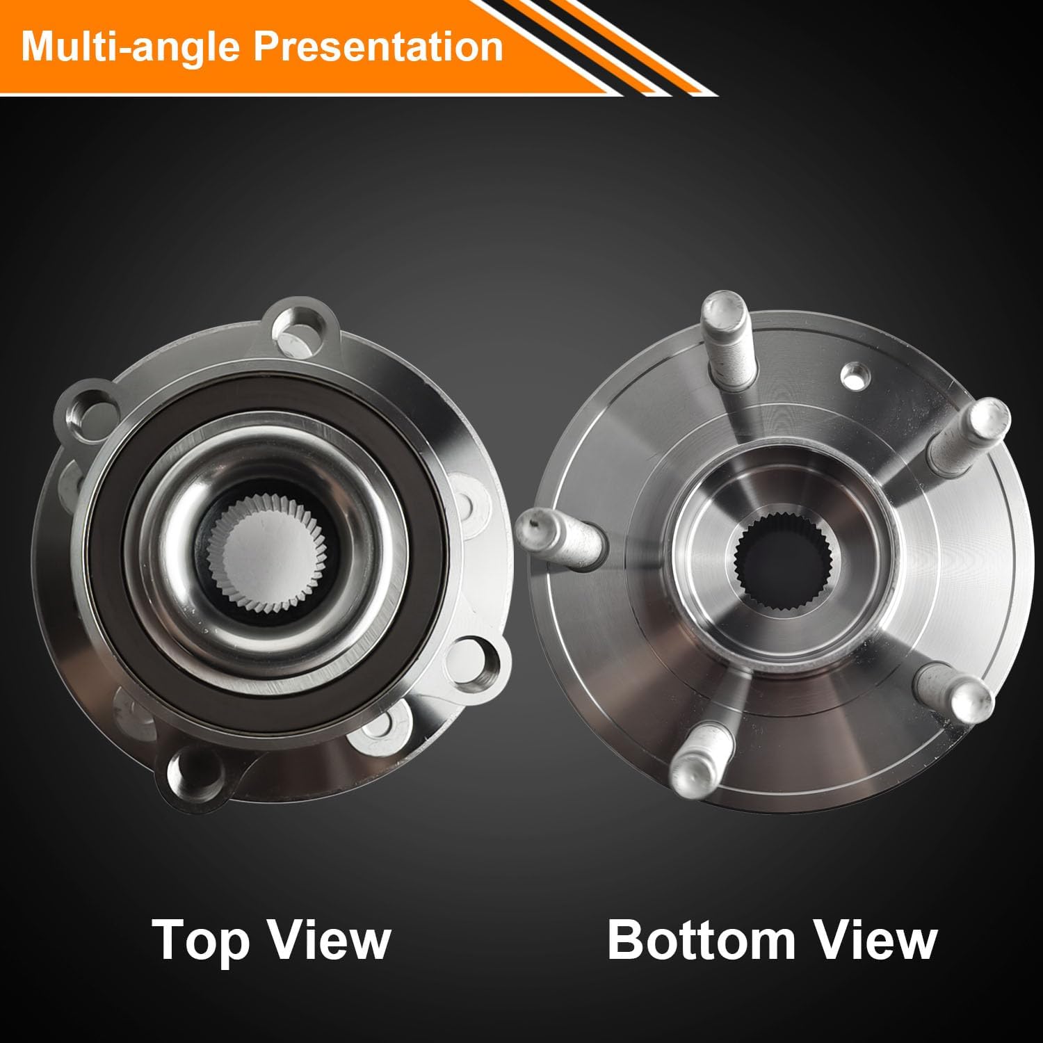 512460 Front/Rear Wheel Hubs & Bearings Assembly Set Replacement for 2011-2018 Ford Explorer, for 2013-2018 Ford Police Interceptor Utility 5 Lugs w/ABS, Wheel Bearing Hubs Replace# HA590446 BR930809