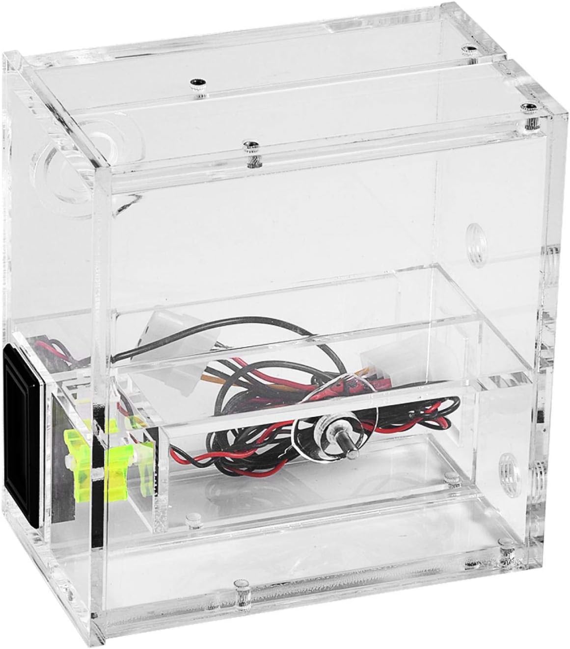 Ftory Depósito de refrigeración por Agua para computadora-PC Depósito de refrigeración por Agua líquida para computadora Tanque de Controlador de CD Doble con termómetro de dial Medidor de Flujo