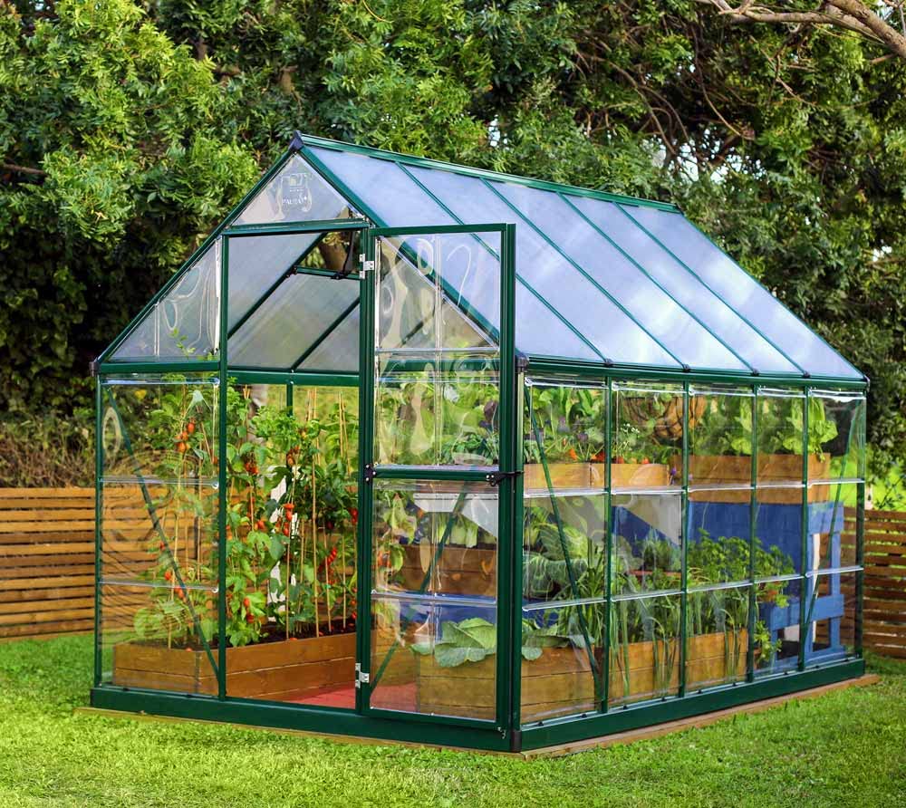 Palram Komplett-Set: Gewächshaus Hybrid 208 cm Grün Treibhaus Garten