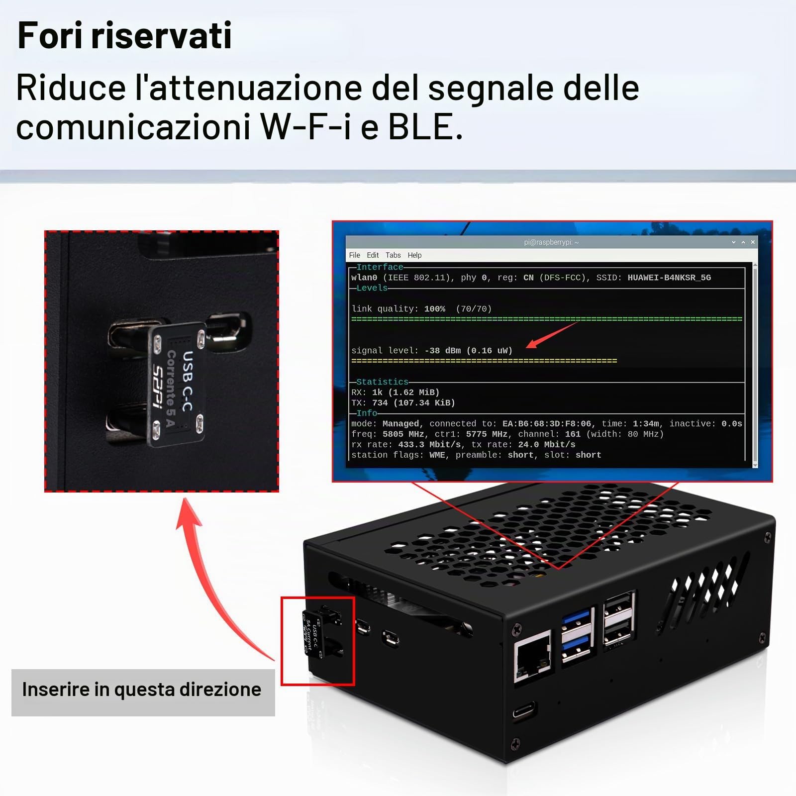 GeeekPi N16 Quad M.2 M-Key NVMe SSD HAT con custodia in metallo e dispositivo di raffreddamento attivo per Raspberry Pi 5, supporto SSD M.2 NVMe M-Key 2230/2242/2260/2280