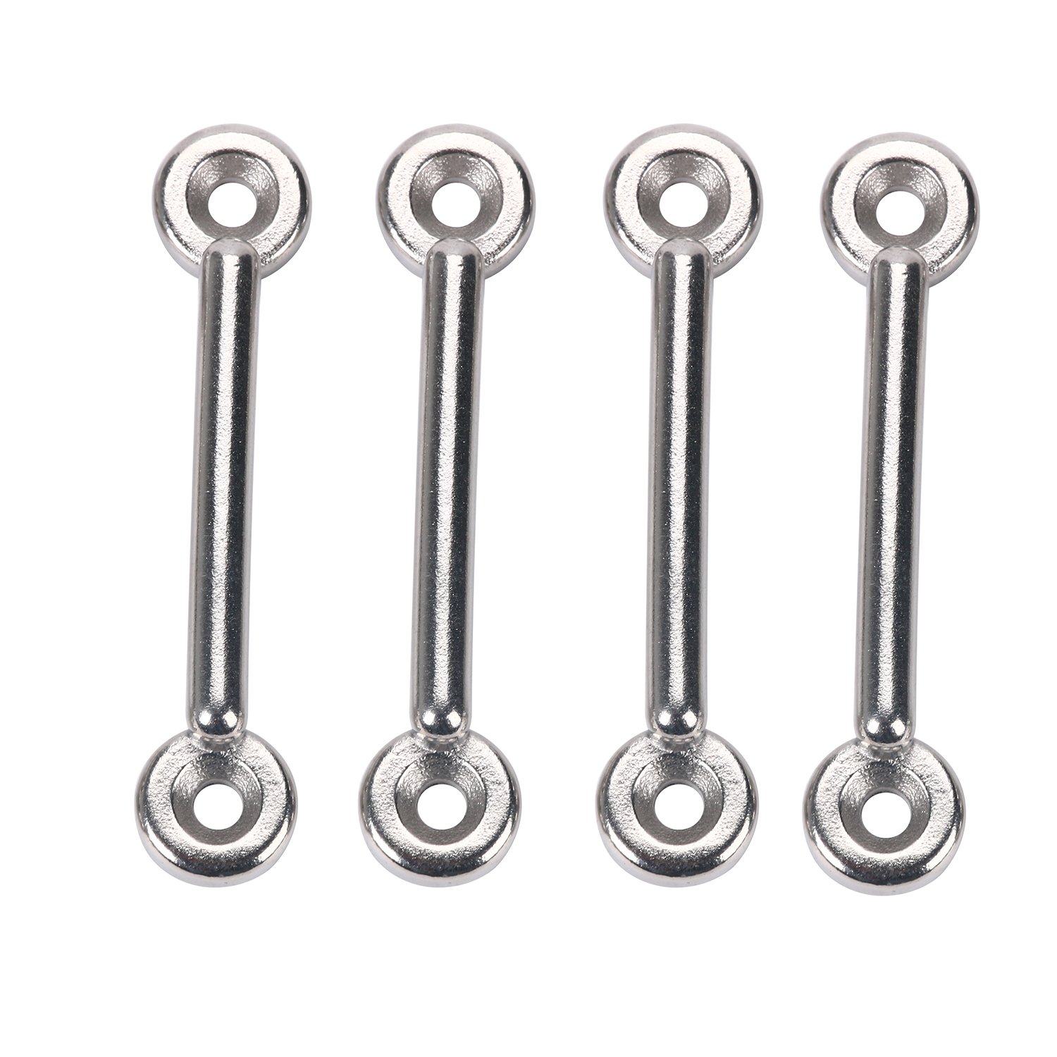 4-Piece Stainless Steel 316 Bimini Top Straps & Pad Eyes - No Rust Mounting Hardware For Jeep, Kayak, Boat