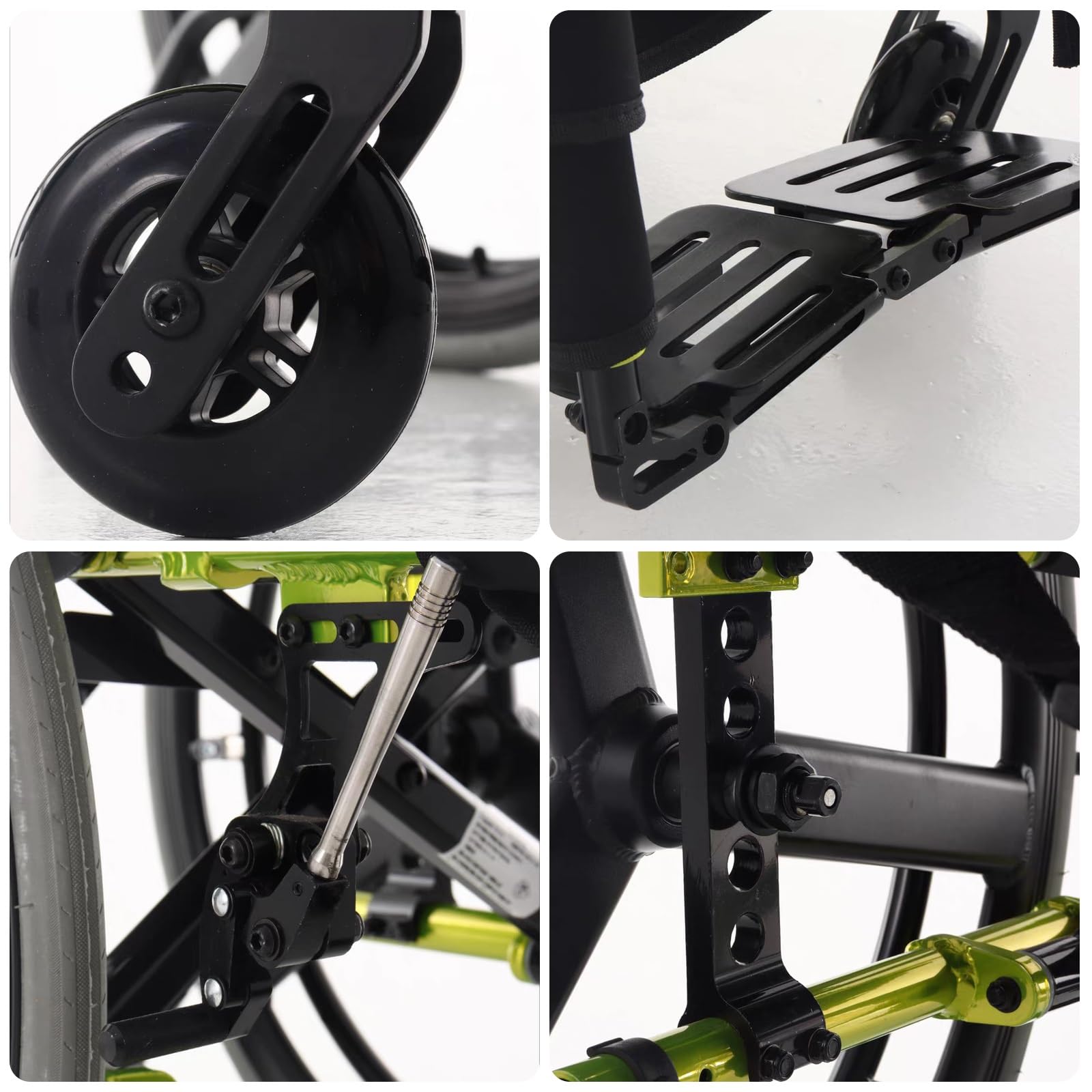 Silla de Ruedas Deportiva Manual Plegable,Ultraligera de Aleación de Aluminio, Extracción con un botón, Cojín grueso,Transporte Fácil,Cinturón seguridad,Altura regulable
