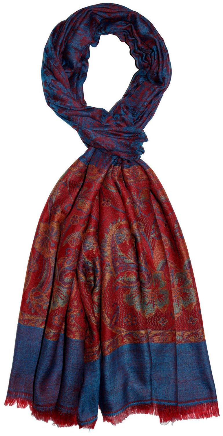 Lorenzo Cana Damski szalik kaszmirowy Pashmina 100% kaszmir żakardowy Paisley