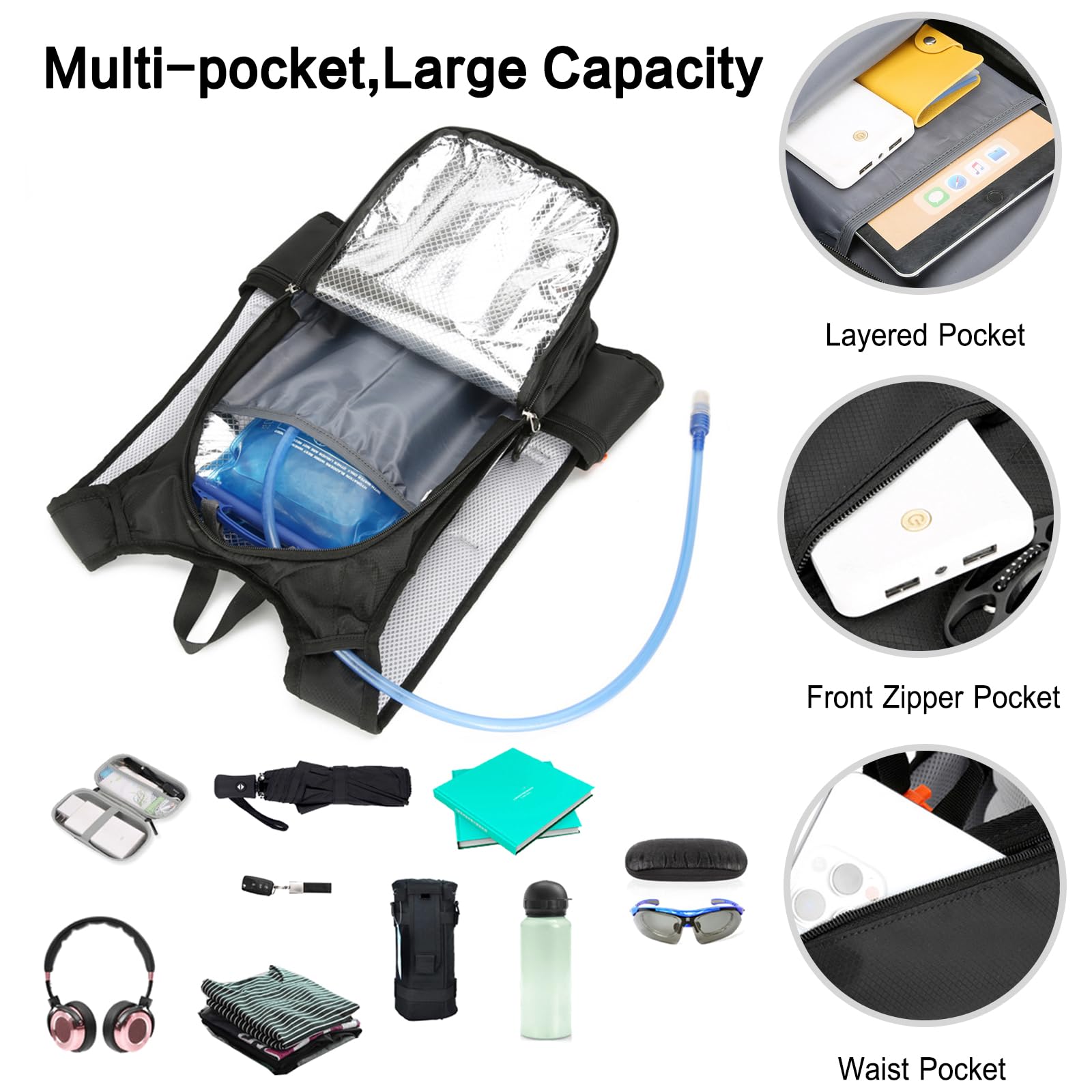Zaino da Trekking 18L Zaino Impermeabile Hiking Backpack Leggero per Donna Uomo Ciclismo Arrampicata Sport Blu Reale