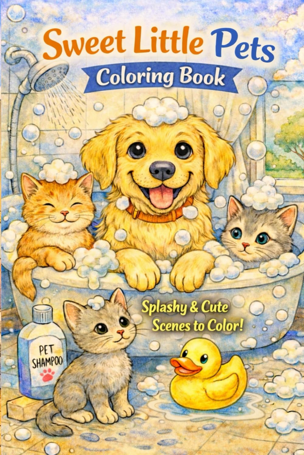 Sweet Little Pets Coloring Book: Cozy Pets: A Stress Relief Coloring Book