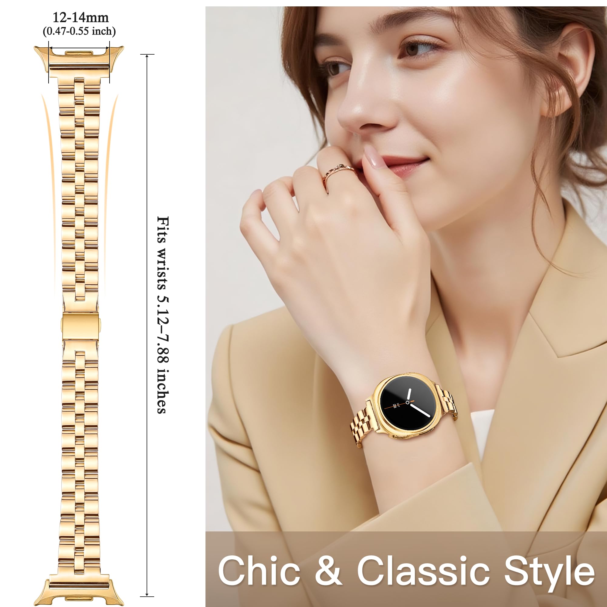 Melyis Correa de metal con funda para Samsung Galaxy Watch 9/8 de 44 mm