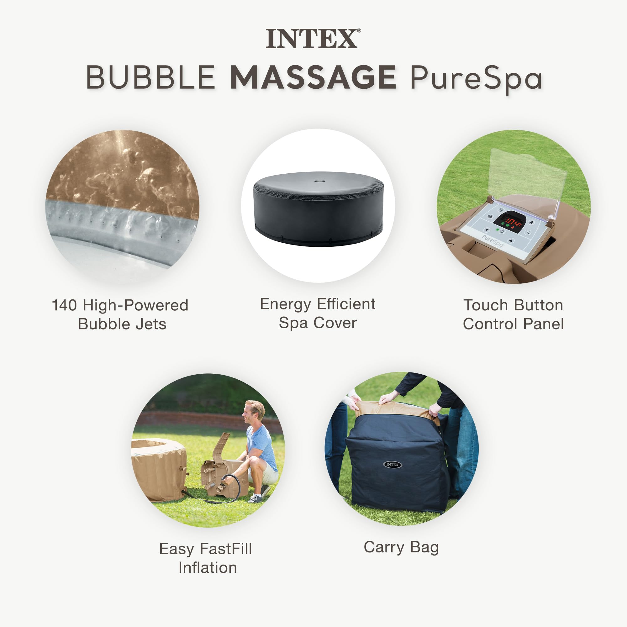 すぱ　ぺージ Amazon.com : Intex PureSpa 6 Person Bubble Massage