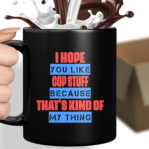 Husband & Wife's Cop Lover's Gift, Perfect For Parents' Anniversary - I Hope You Like Cop, Funny Quote On Large 11oz Ceramic Coffee Mug