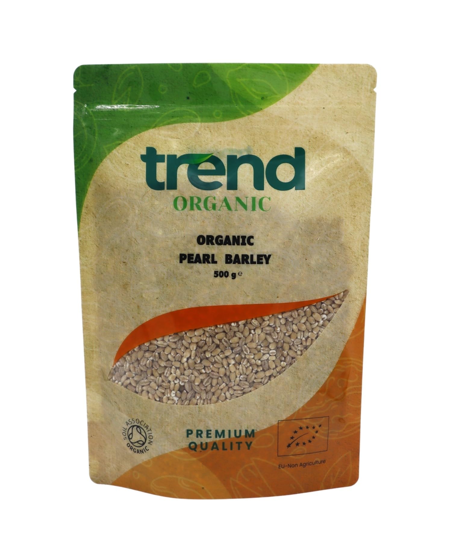 Trend Organic Pearl Barley Grains 500g, Nutrient-Rich Convenience for Quick-Cooking, Rich in Protein & Fibre, Certified Organic, Sustainably Sourced, Vegan, Non-GMO, No Additives No Preservatives