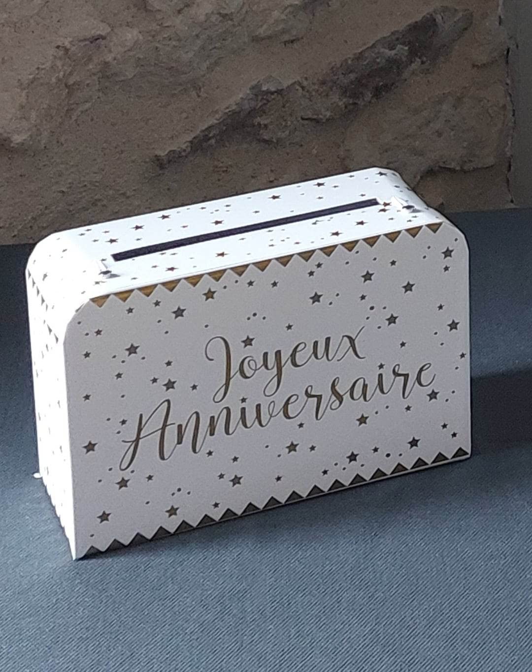 Urne Anniversaire Bleu et Blanc - Boîte et emballages pour chocolats aniversaires