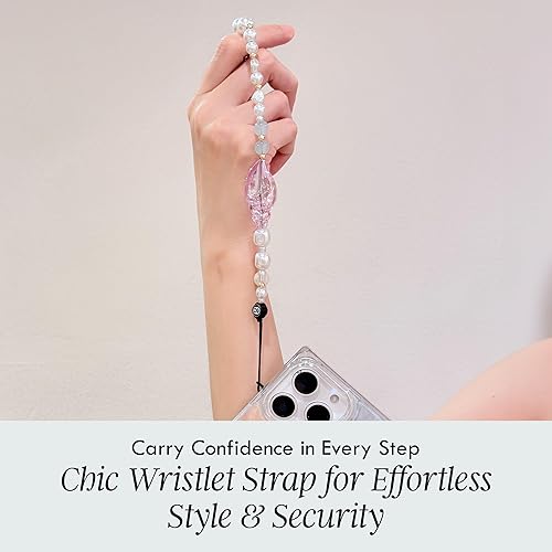 Miniatura 9 de Cocomii Funda rectangular para iPhone 15 Pro Max, madre perla, concha marina opalescente, playa turquesa + correa de muñeca hecha a mano para