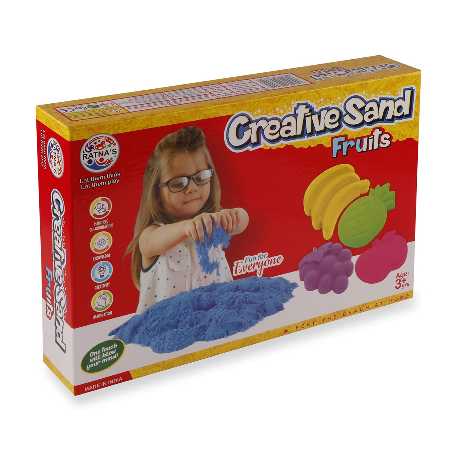 Ratnas Creative Sand Smooth and Non Sticky for Kids with Fruits Moulds (Assorted Colours) (B07C6XQX1P) Amazon Price History, Amazon Price Tracker