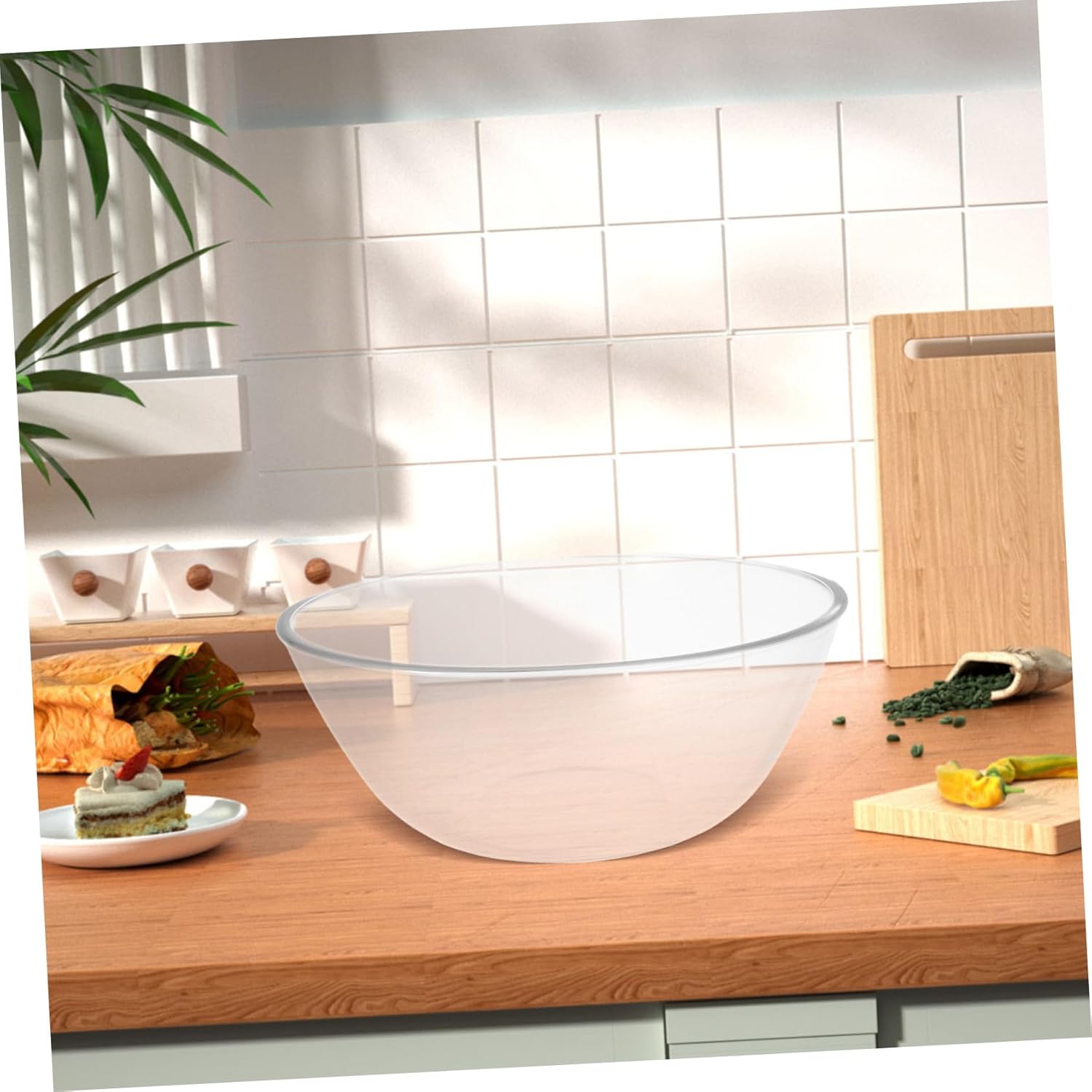 Alipis Versatile Glass Mixing Bowls Deep Bowl for Salad Egg Mixing Family Dinner Safe Easy Clean Unique Design
