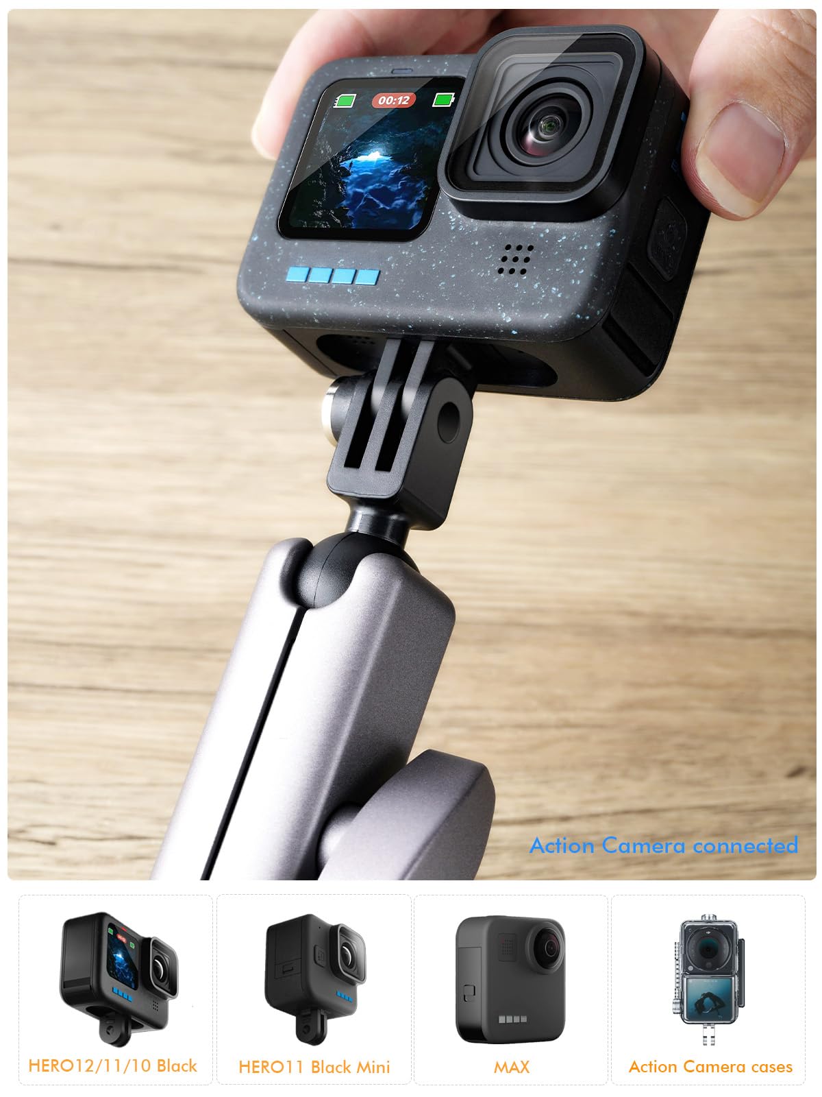 GoPro - 110clawler Lammcou Go Pro uchwyt na kierownicę motocykla, aluminiowy