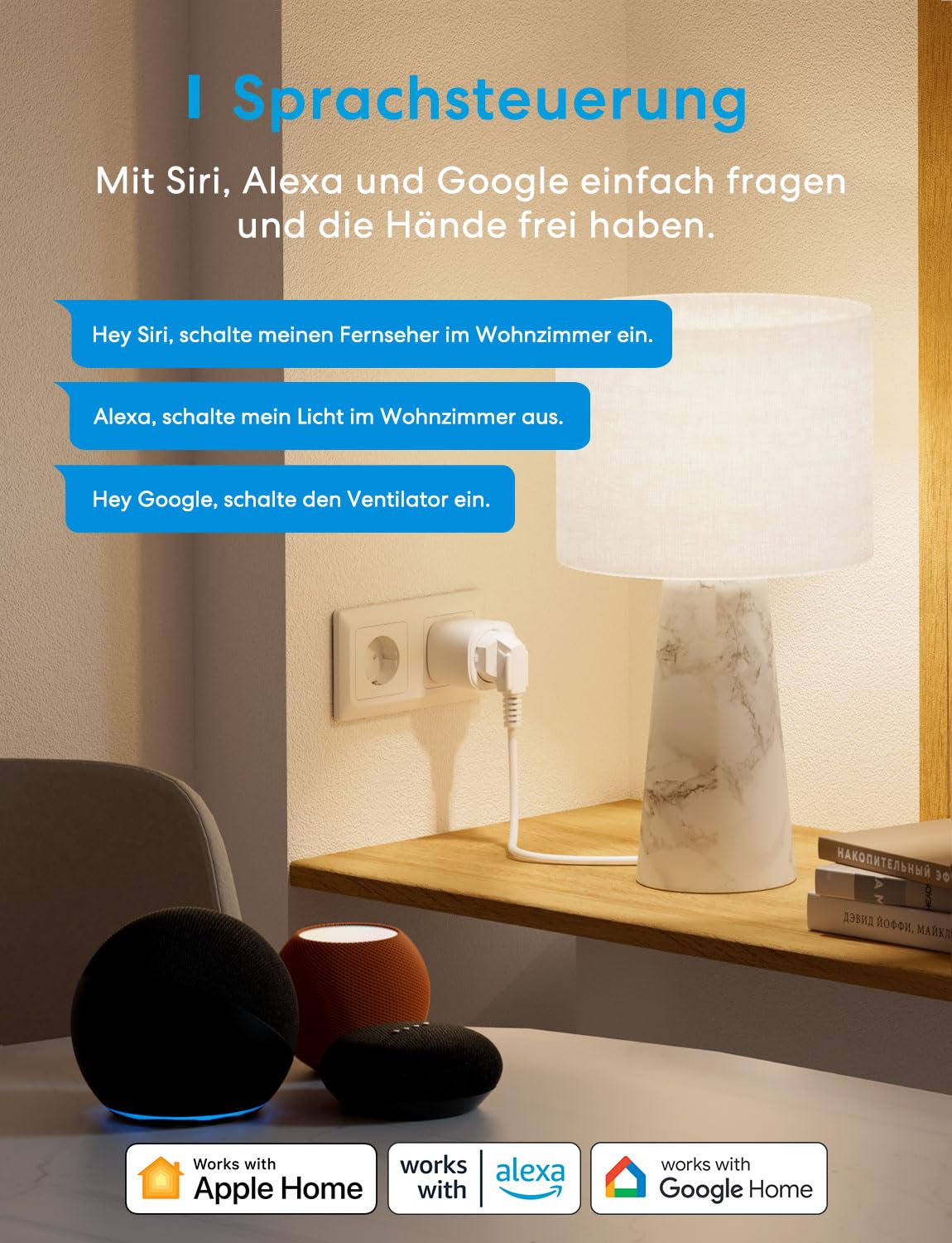 meross Matter WLAN Steckdose mit Stromverbrauch, Smart Steckdose mit Stromzähler für Balkonkraftwerk, funktioniert mit Apple Home, Home Assistant, Alexa und Google Home, Sprachsteuerung, Fernzugriff
