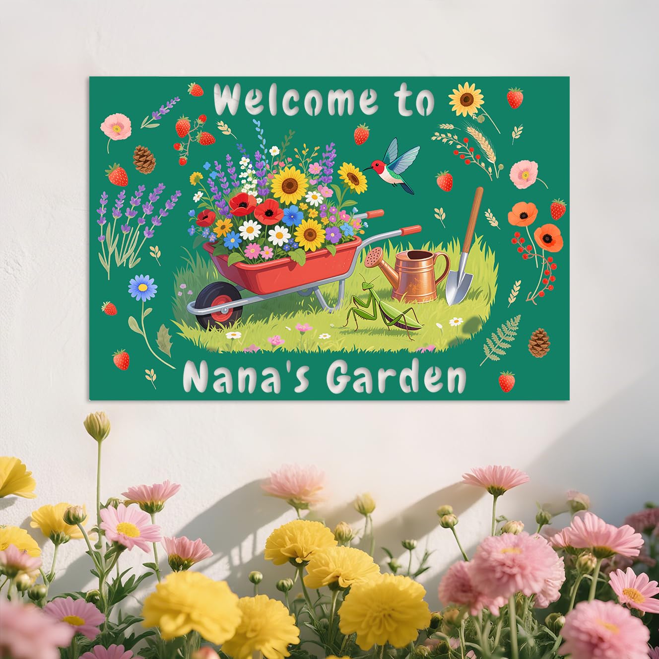 Met5kdm Style-20 Personalized Garden Metal Plaque With Name,Custom Garden Yard Signs,Greenhouse Patio Decor For Outside,Housewarming Gift,Welcome Sign