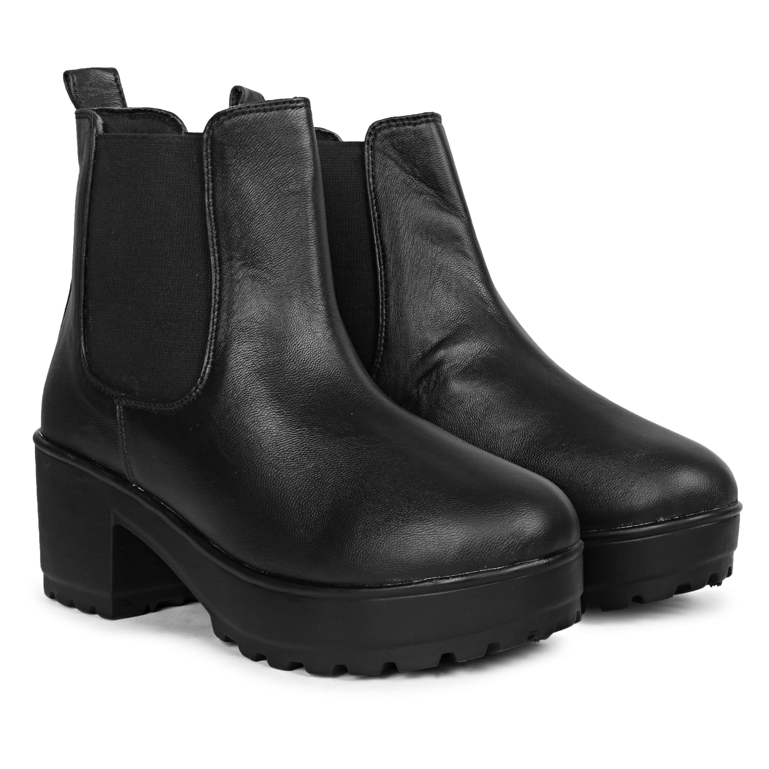 Hanna Womens Leather Block Heel Trendy Casual High Ankle Boot (Black-5) (B0D8JNMZSR) Amazon Price History, Amazon Price Tracker