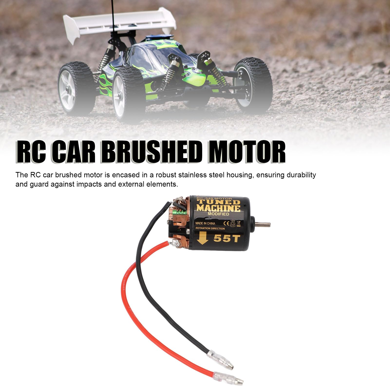 Auto RC 540 Motore Spazzolato, Motore Spazzolato per Auto Crawler 1/10 RC con Dissipatore di Calore Blu, per Redcate, per SCX10 Assiale, per D90, per HPI (55T)