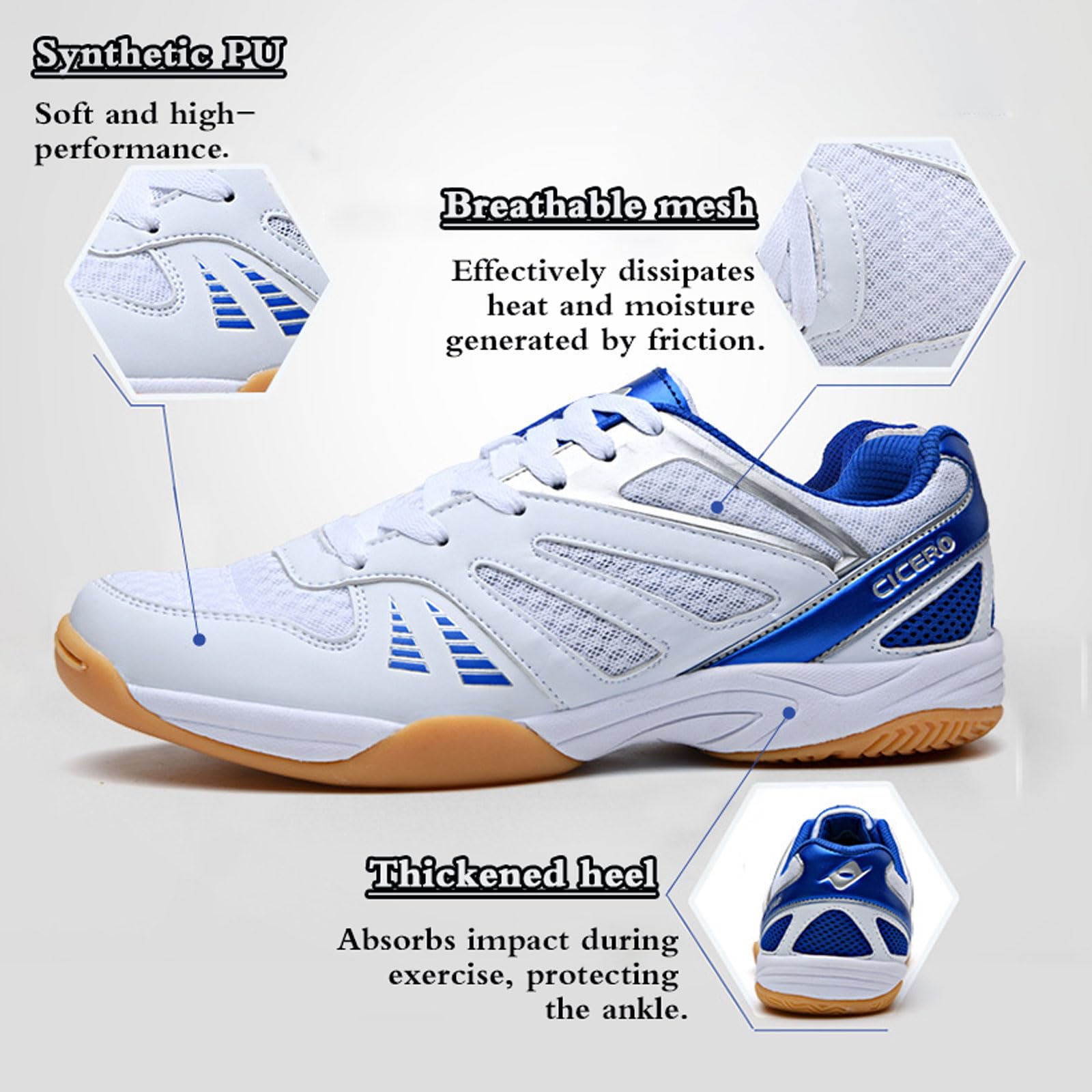 Zapatillas de bádminton para Hombre Exteriores,Zapatillas de bádminton Hombre Interiores,Antideslizante,Cómodo,Transpirable,para Caminar a Diario,el Ocio y Mantenerse en Forma