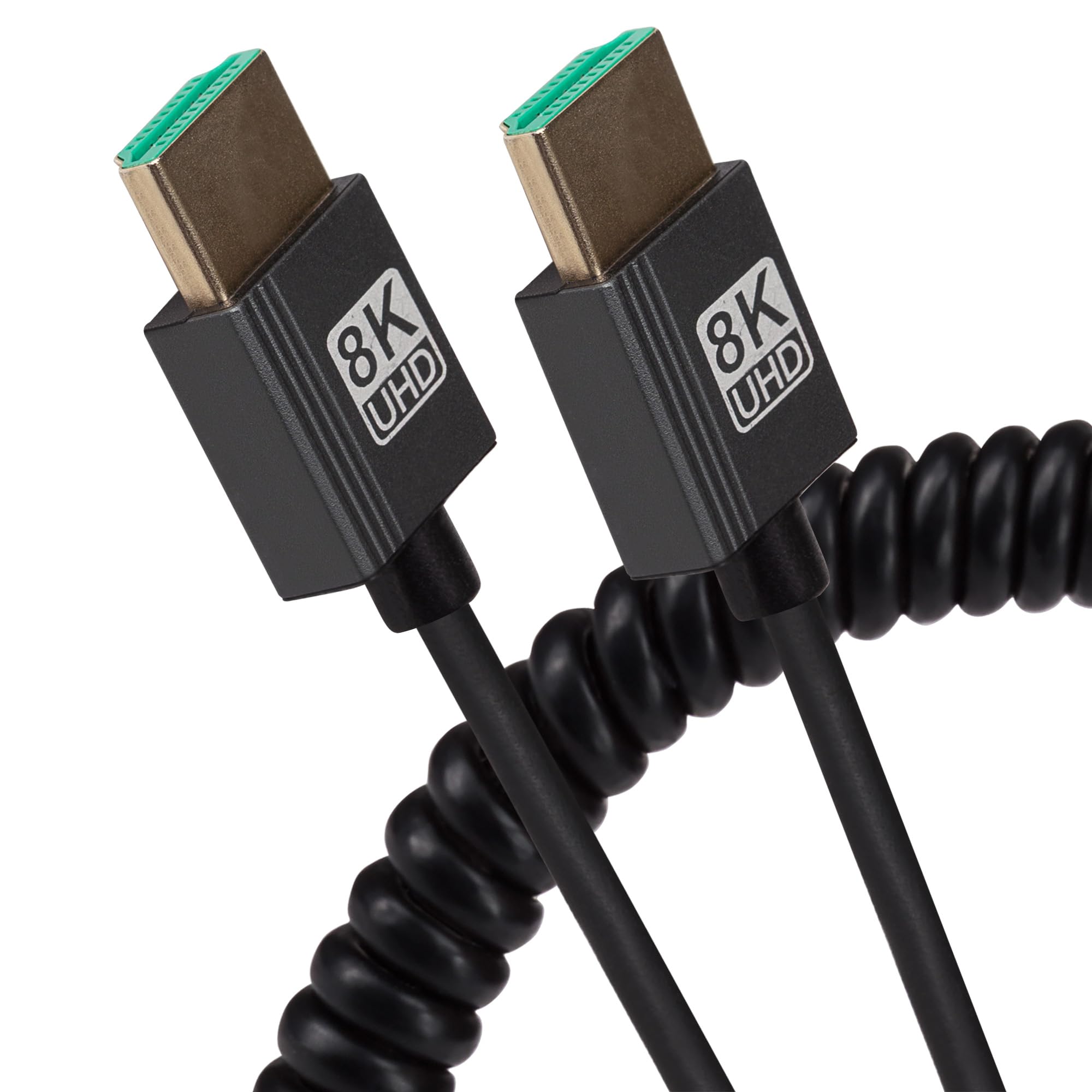 Maplin Men's Black Hdmi To Hdmi Coiled Cable 8K Ukltra Hd @60Hz 1M