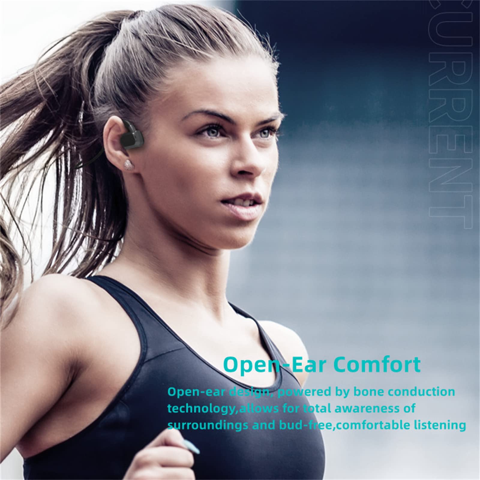 Auriculares Bluetooth inalámbricos de conducción ósea ipx8 Auriculares de natación Impermeables Fitness al Aire Libre 32 GB de Memoria Reproductor MP3 (Gris)