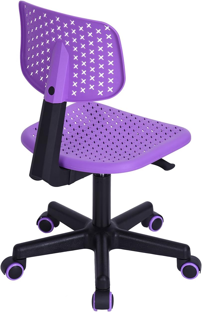 GreenForest Children Student Chair, Low-Back Armless Adjustable Swivel Ergonomic Home Office Student Computer Desk Chair, Hollow Star Purple