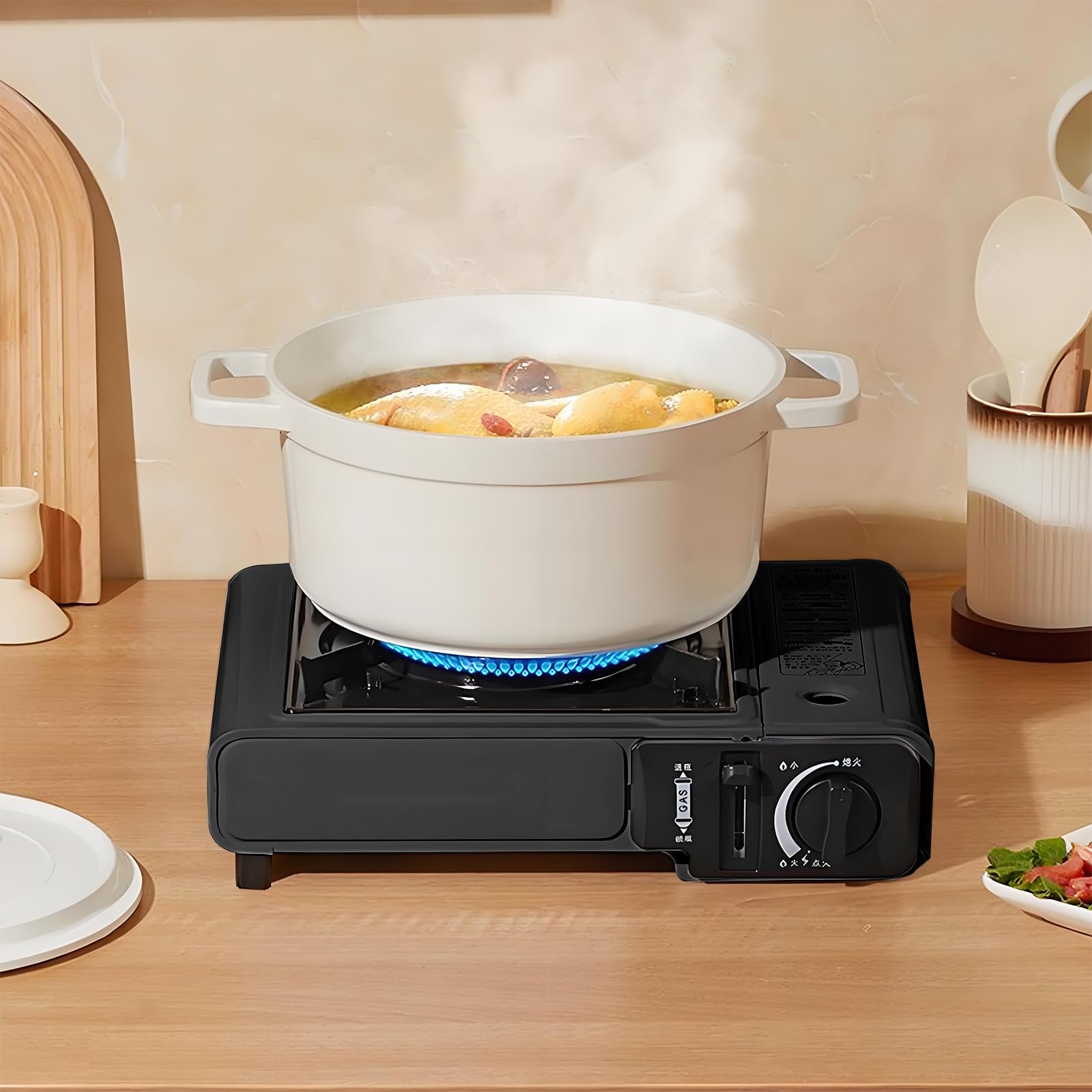 Réchaud de Camping Portable Réchaud De Randonnée Avec Étui De Transport | Matériel de Cuisine pour Pique-nique Randonnée Pêche Barbecue