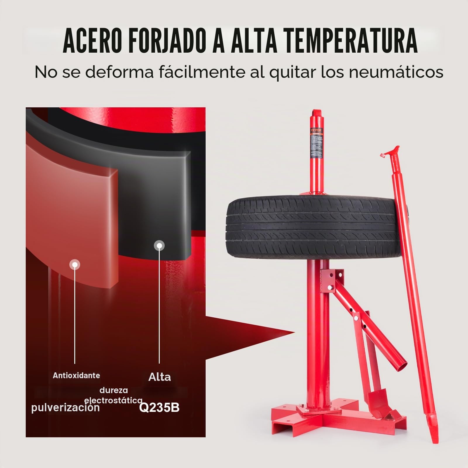 VEVOR Desmontadora de Neumáticos Manual 203-406 mm Herramienta de Desmontadora de Neumáticos de Acero 46×38×94 cm a Prueba de Óxido sin Dañar Llanta para Montar y Desmontar Neumáticos de Coche Camión