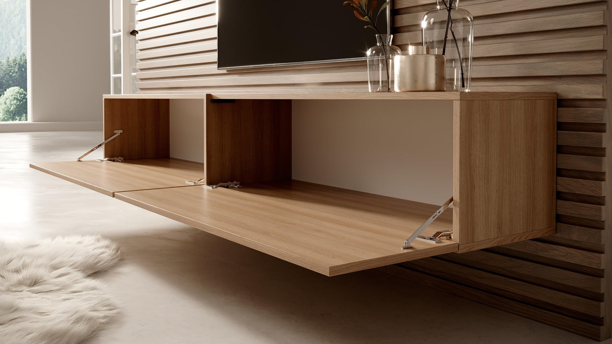 Selsey Bisira - Mueble TV, Roble Lindberg, 200 cm