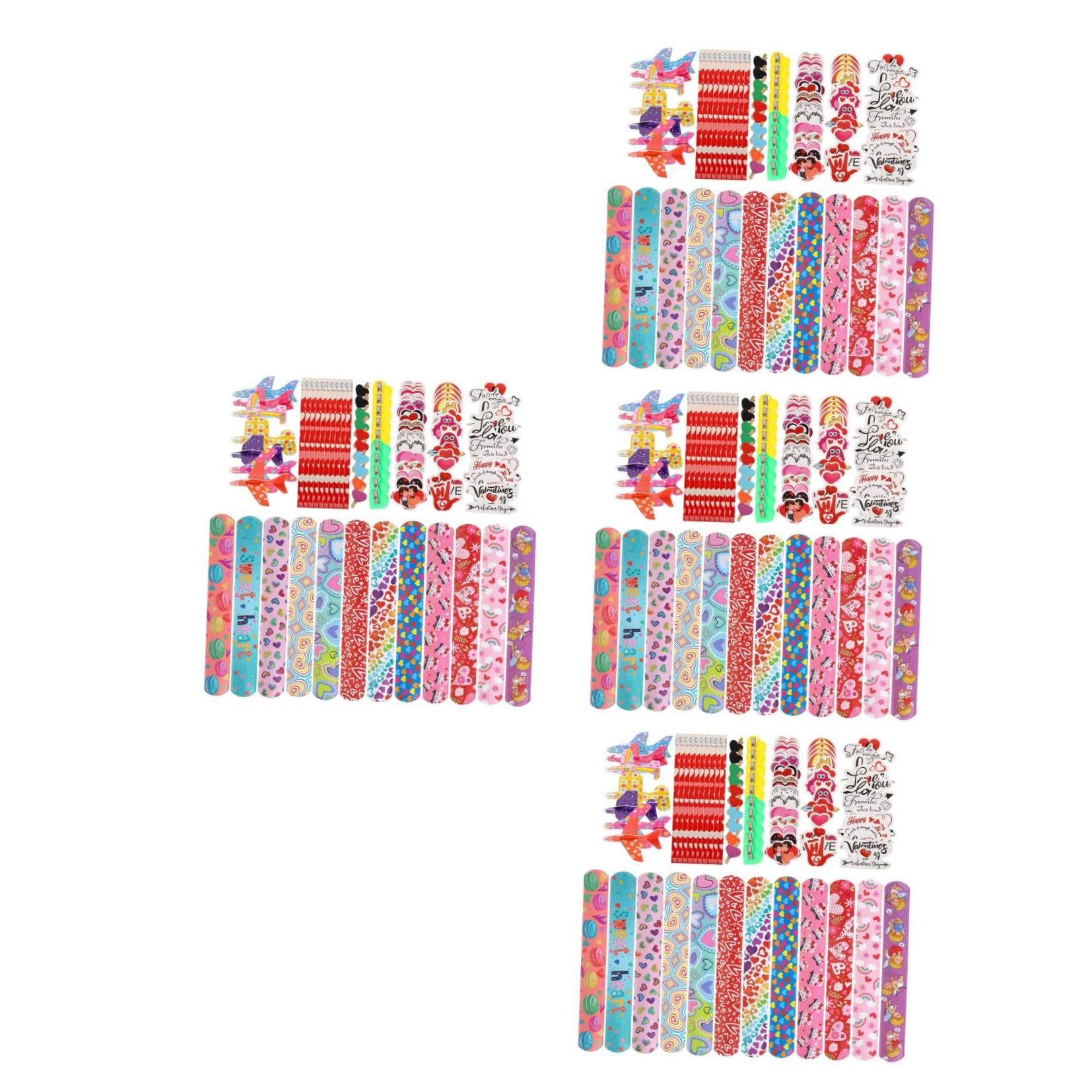 ibasenice 4juegos Papelería para Niño Niña De San Valentín Accesorios para Intercambio Clase Diseño Innovador y Seguro para Fiestas y Escolares Pack De Elementos Dulces