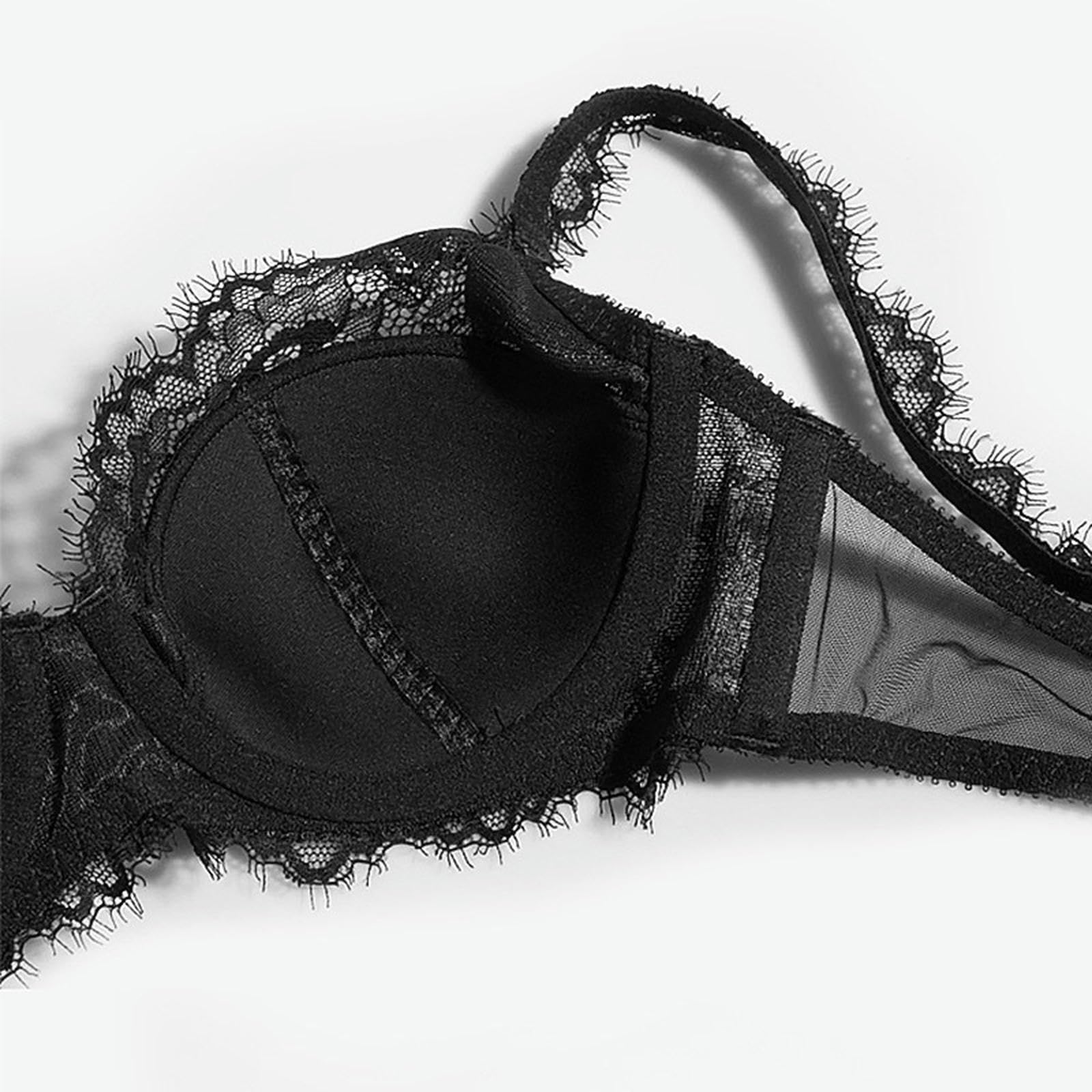 Sujetadores Sujetador De Encaje Sexy, Conjunto Lencería Roja Fina Y Push-up, Francés Puro Seductor-verde-32 70c