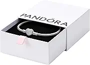 PANDORA Moments Sparkling Heart Clasp Snake Chain Bracelet - Compatible Moments Charms - Gift for Her