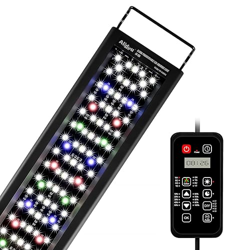 Advanced 7-Row LED Aquarium Light, Easy Setup Controller, Auto On