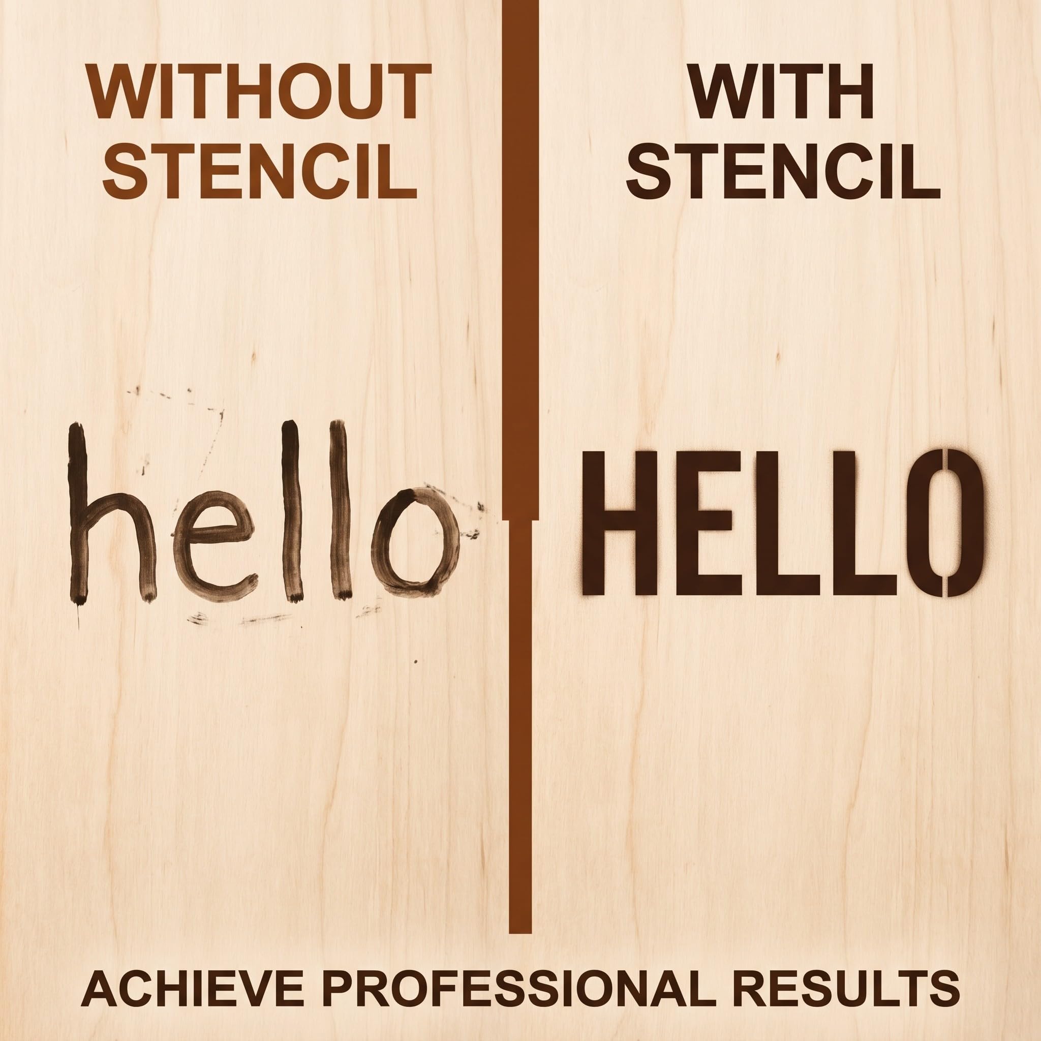 Set di 8 Stencil Lettere e Numeri – Stencil Riutilizzabili per Pittura Precisa, Fai da Te e Progetti Creativi, Stencil Lettere Grandi e Numeri, Ideali per Scrapbooking e Decorazioni