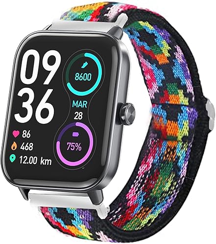 IDW13, IDW16, IDW19, Lamshaw - Correa de repuesto ajustable de nailon elástico elástico de 0.86 pulgadas para hombres y mujeres, compatible con