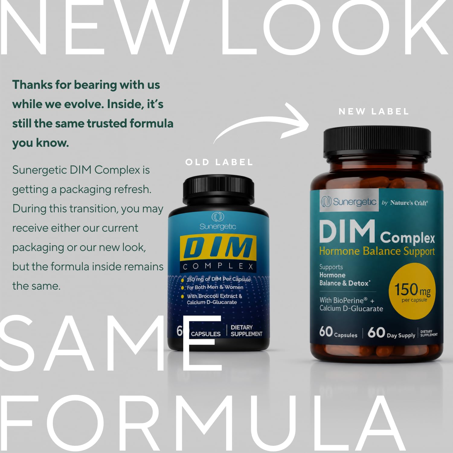 Sunergetic Premium DIM Supplement – 150mg diindolylmethane, Broccoli, Calcium D-Glucarate & Bioperine for Men & Women – DIM Complex for Menopause Support & Balance - 60 Capsules — Amazon image 3
