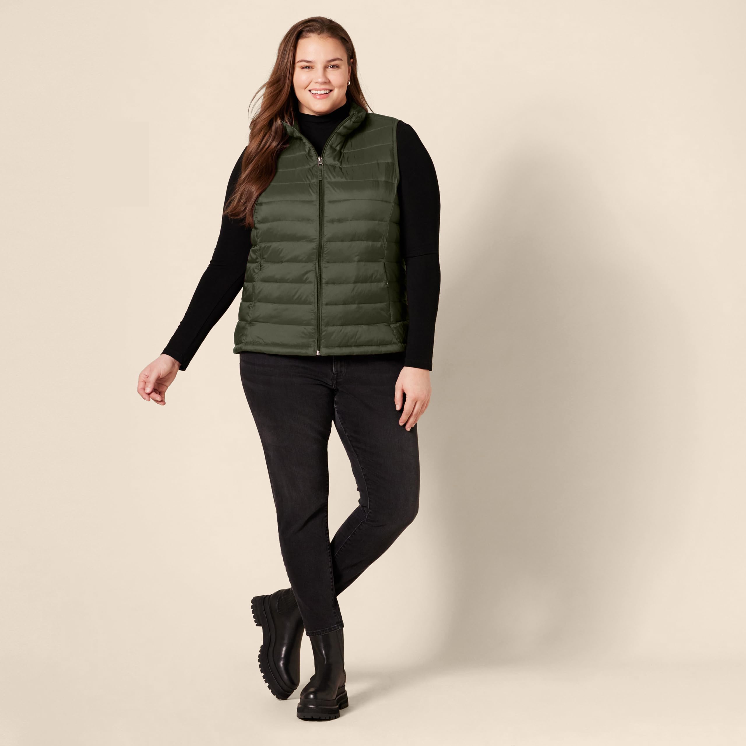 Amazon Essentials Donna Piumino Smanicato Ripiegabile Impermeabile Leggero