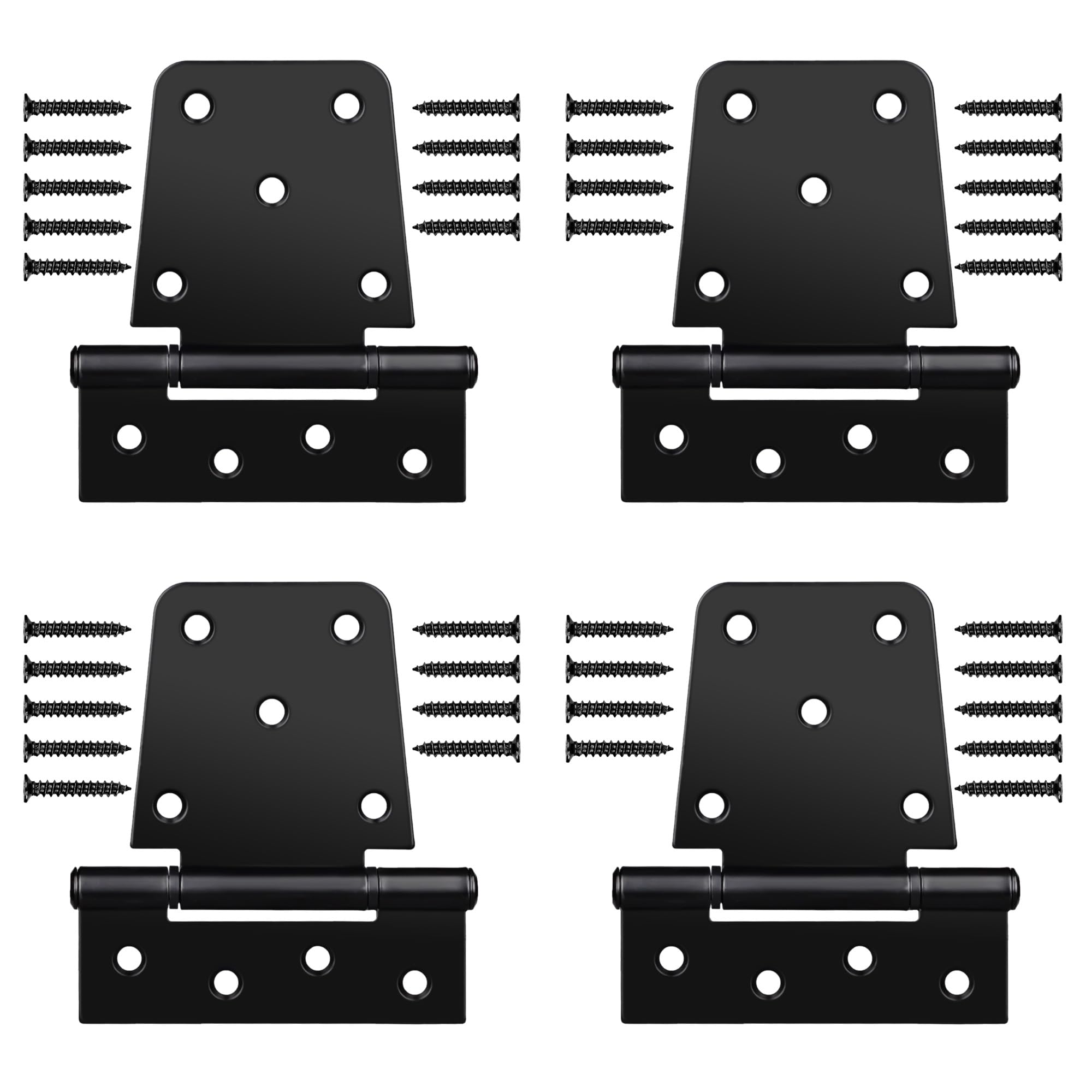 3.5 Inch Heavy Duty Gate Hinges, 4 Pack Black Iron Door Hinges