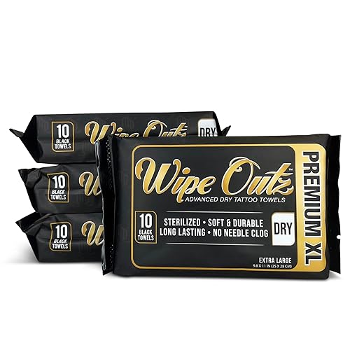 Wipe Outz Toallas de tatuaje extragrandes DRY Toallitas de tatuaje premium para durante el cuidado posterior de tatuajes, Pmu y tatuajes Toallitas